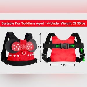 Accmor Toddler/Child/Baby Leash Harness, Anti Lost wrist link, girl Minnie Mouse